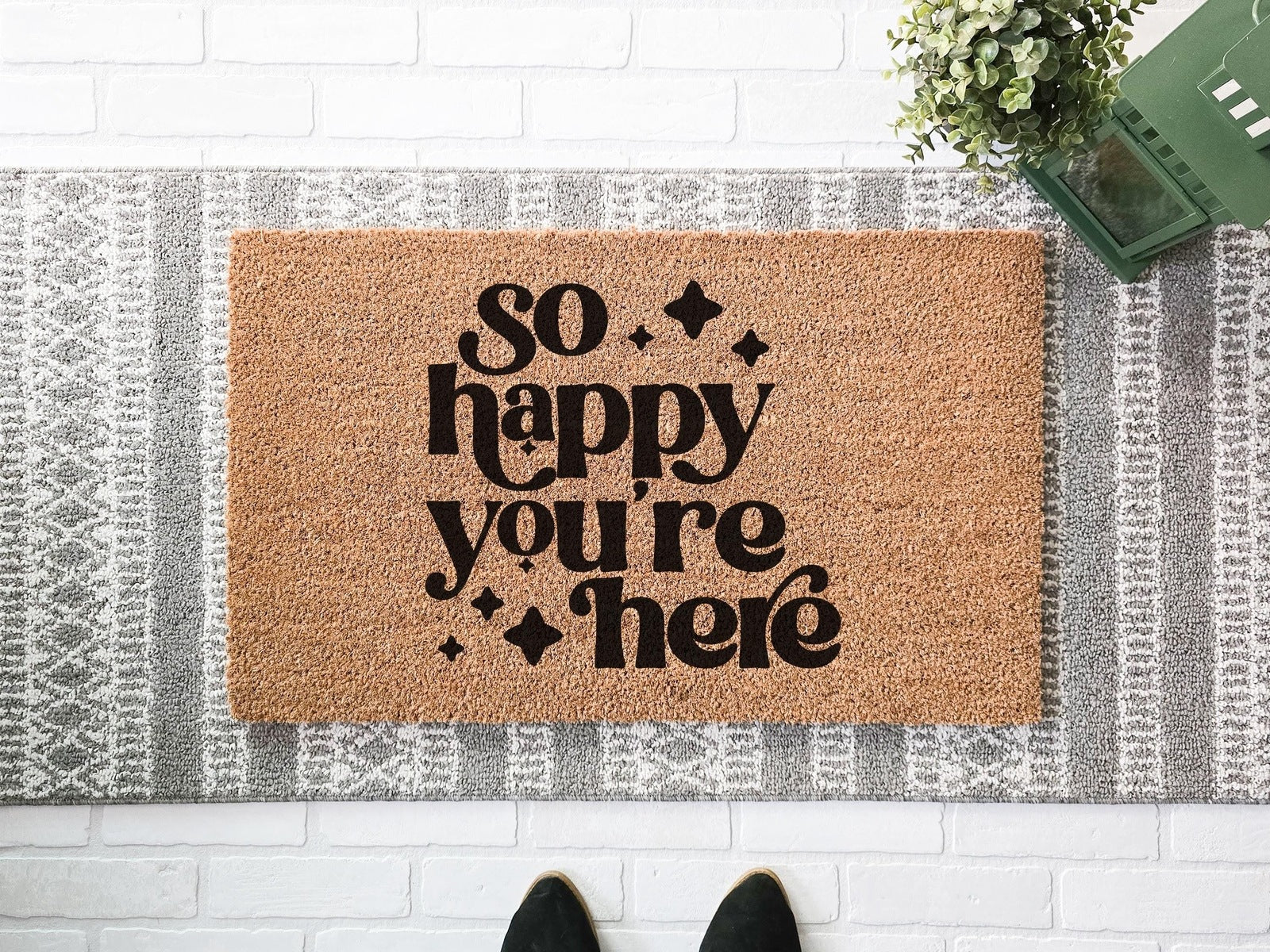 So Happy You’re Here Doormat