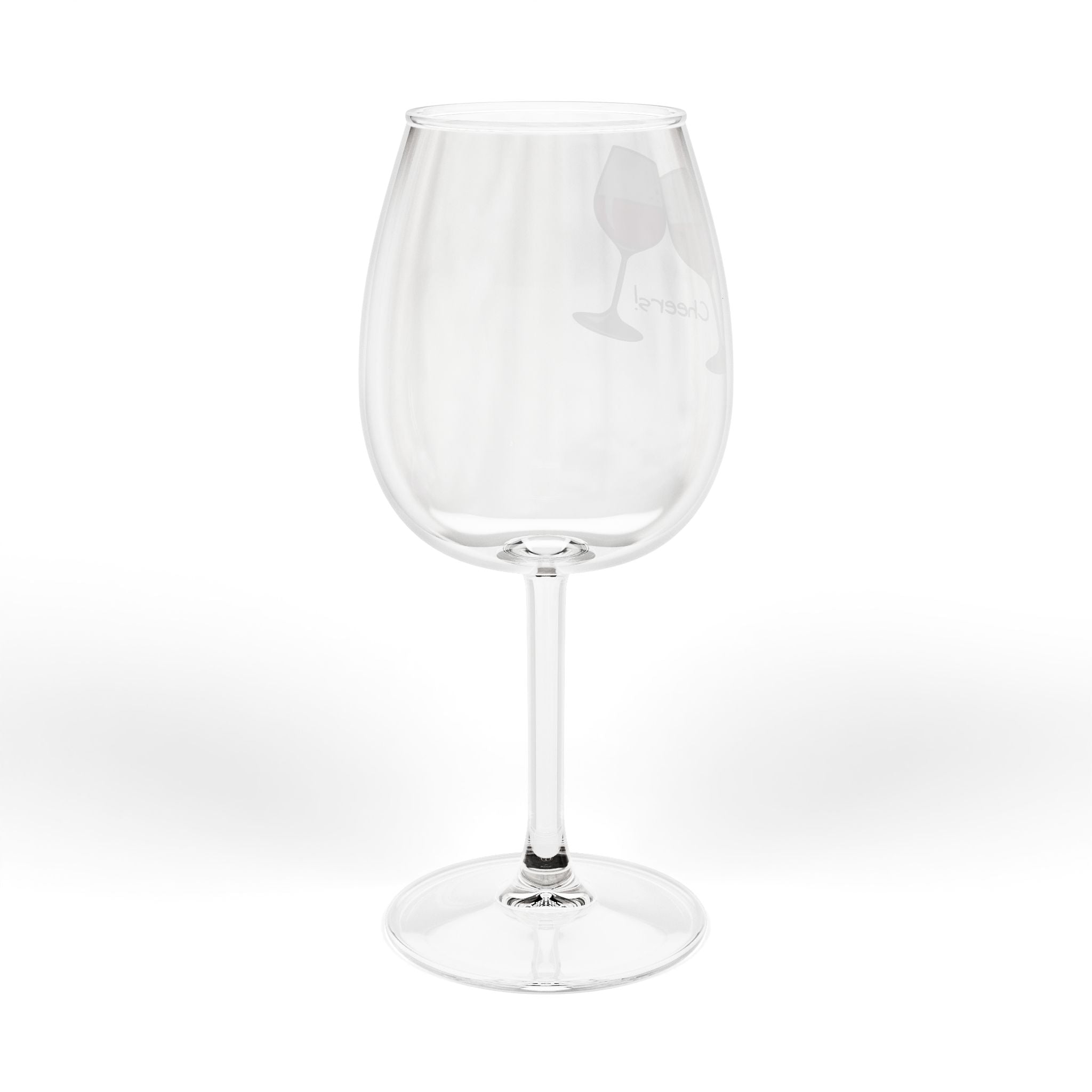 12oz Wine Glass — "Wine Cheers" Stemmed Glass, Funny Barware Gift