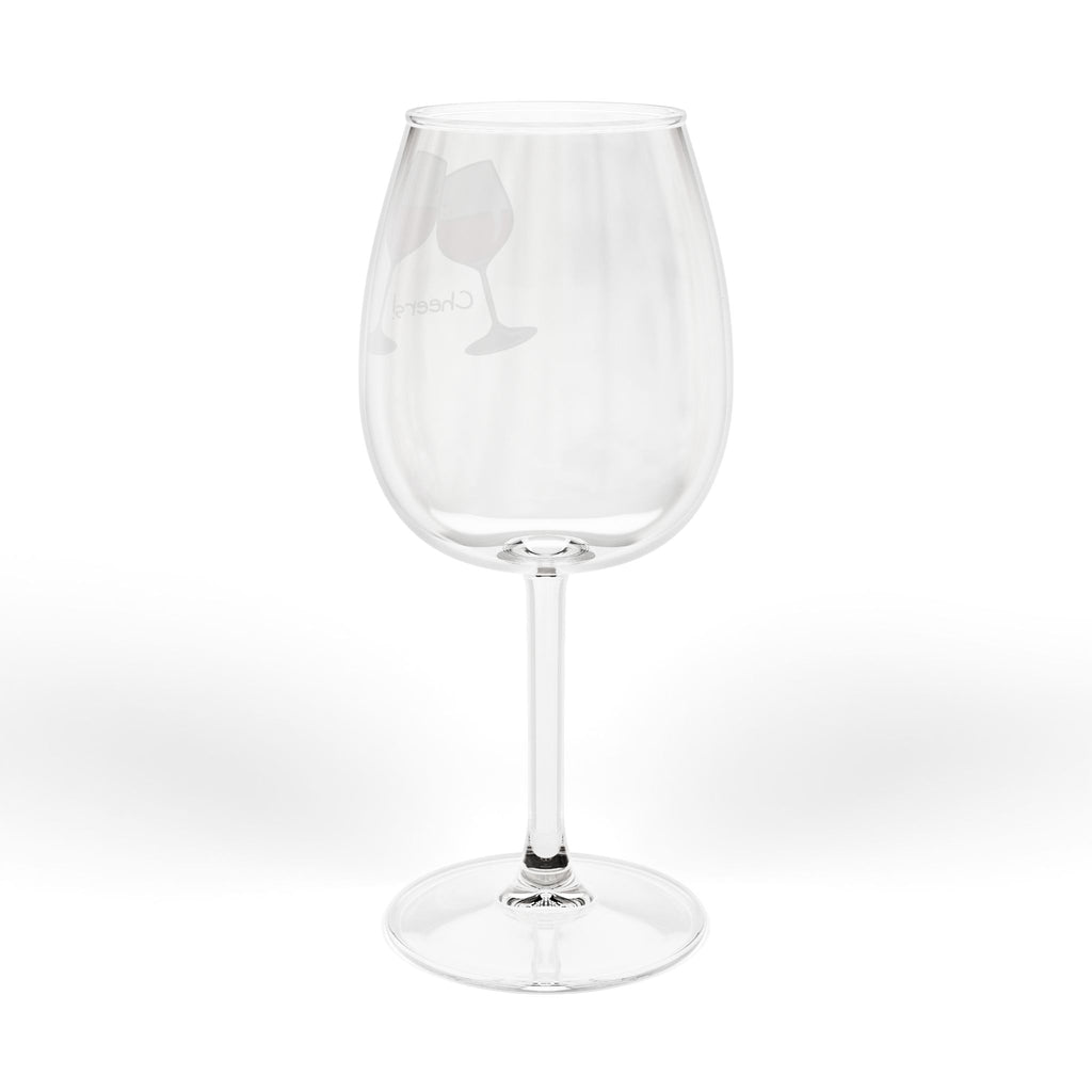12oz Wine Glass — "Wine Cheers" Stemmed Glass, Funny Barware Gift