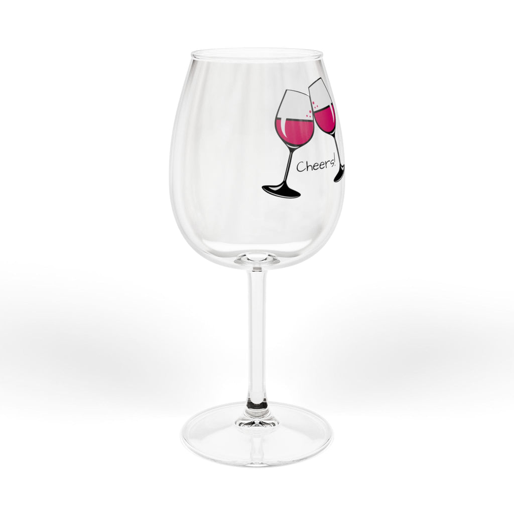 12oz Wine Glass — "Wine Cheers" Stemmed Glass, Funny Barware Gift