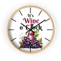 It's Wine O'Clock Wall Clock — Wine Bottle & Grapes Kitchen Decor