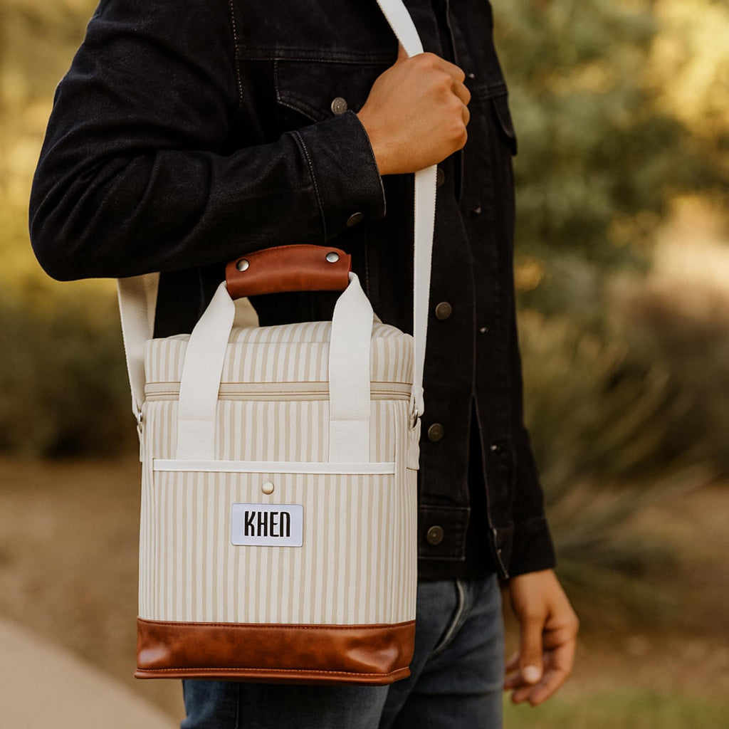 2 Bottle Wine Carrier Tote, Insulated Leakproof Cooler Bag