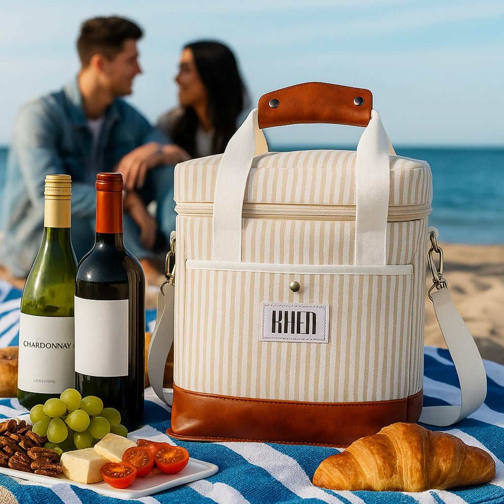 2 Bottle Wine Carrier Tote, Insulated Leakproof Cooler Bag