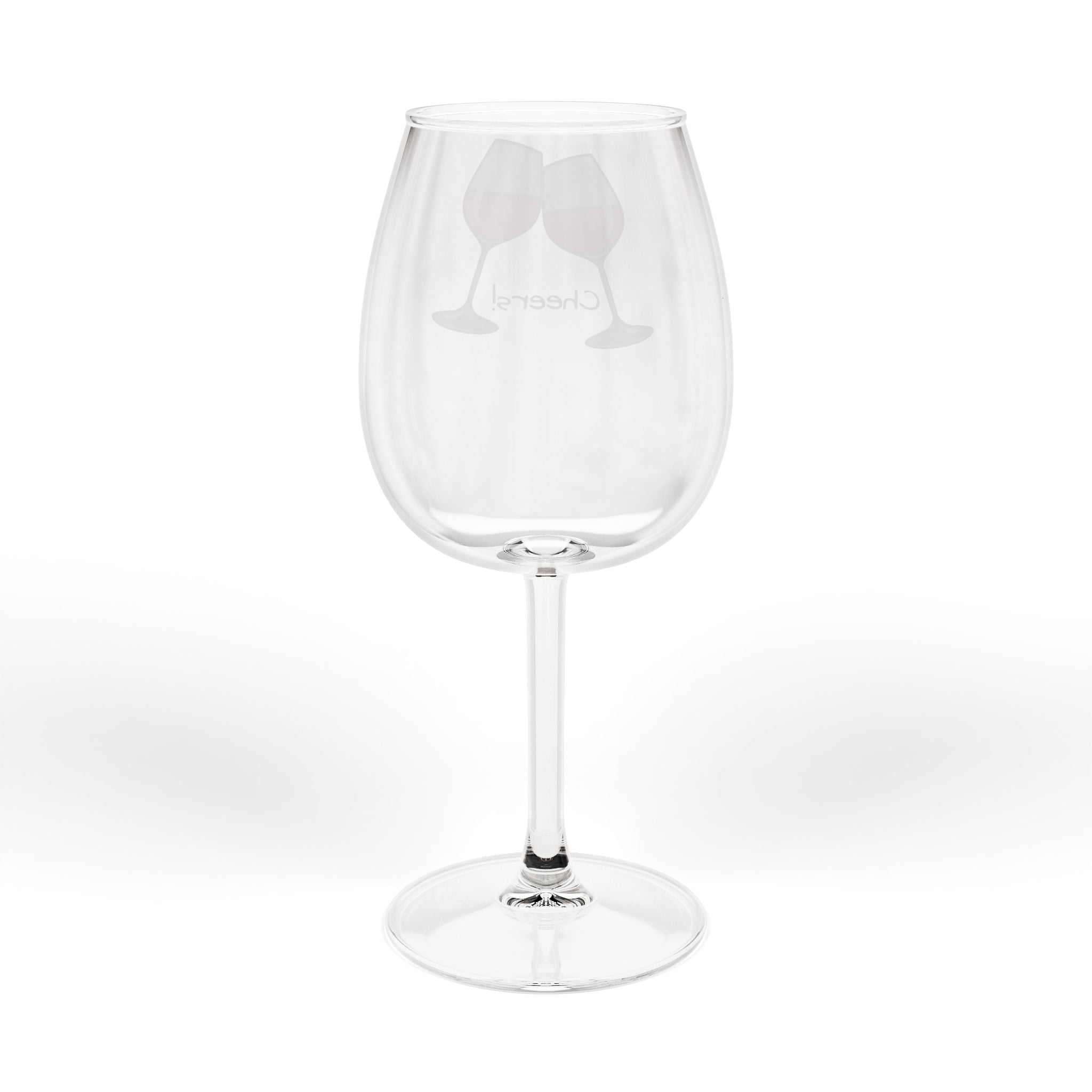 12oz Wine Glass — "Wine Cheers" Stemmed Glass, Funny Barware Gift