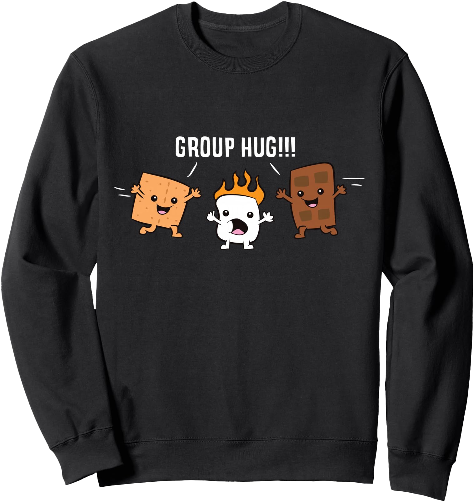 Group Hug Camping Campfire Chocolate Marshmallow S'Mores Sweatshirt