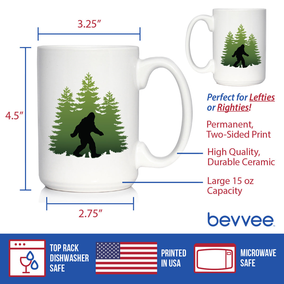 Bigfoot Coffee Mug - Funny Bigfoot Gifts for Sasquatch Enthusiasts