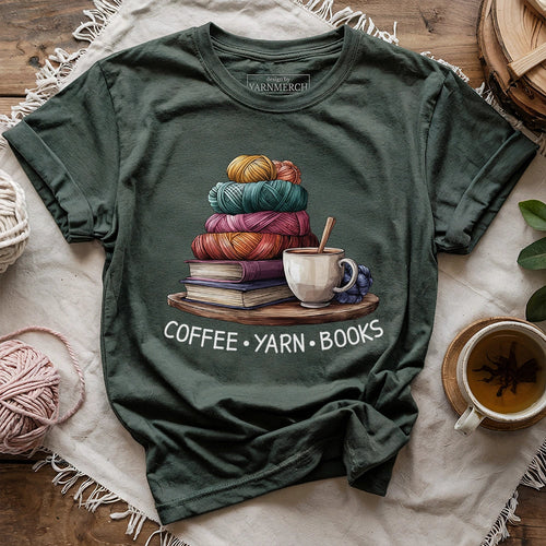 Coffee Yarn Books T-shirt