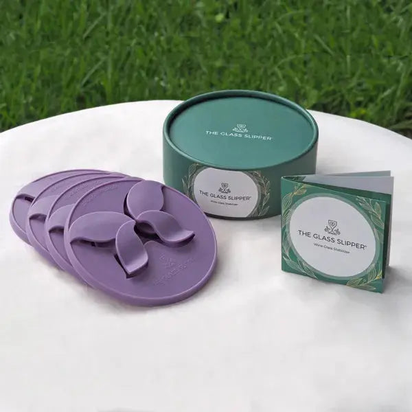 Wine Glass Slipper Set keeps wine glasses stable on grass