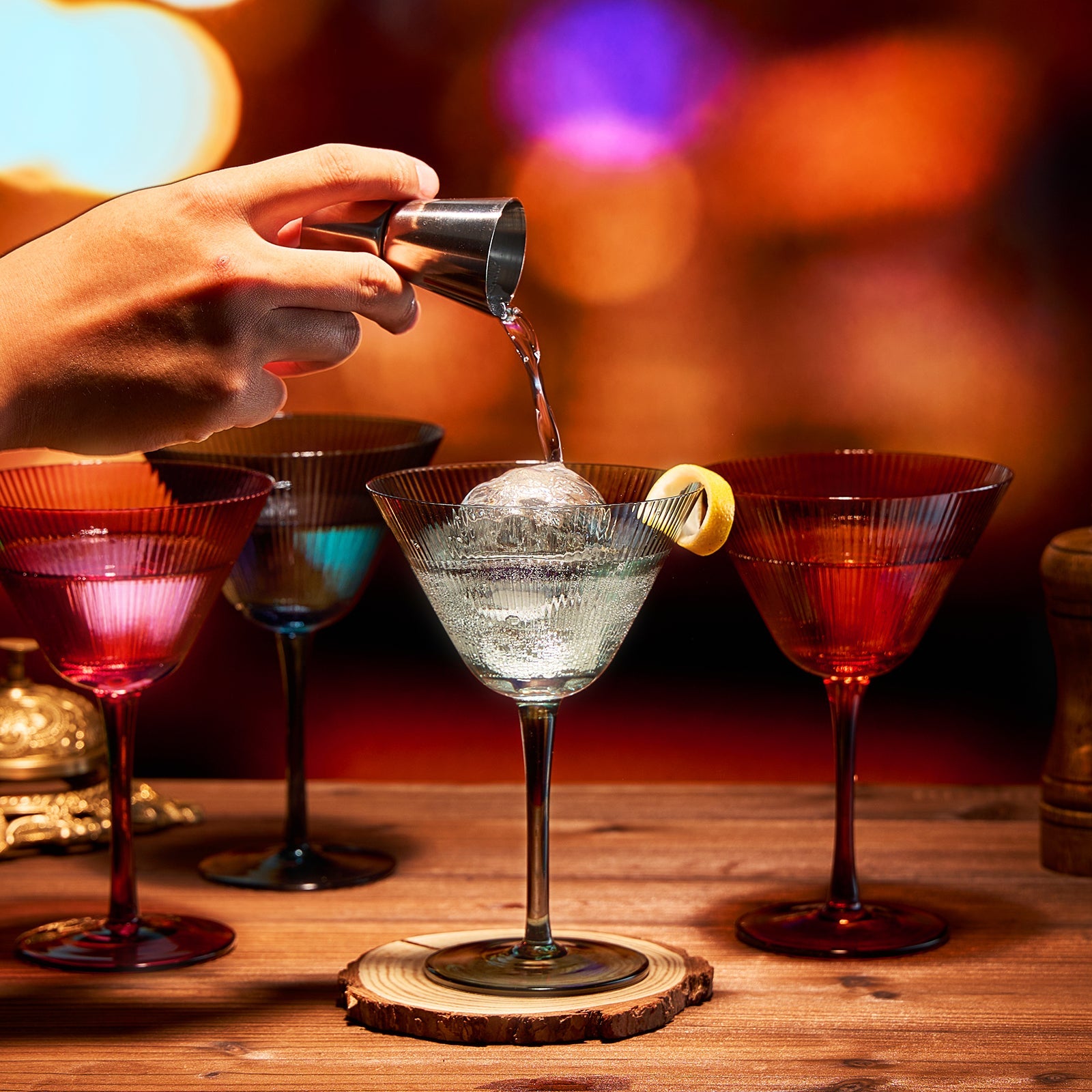 Tonal Martini Cocktail Glassware, Set of 4