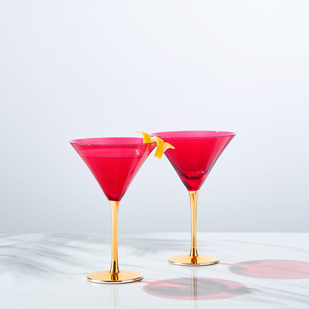 Deco Martini Cocktail Glassware, Set of 2