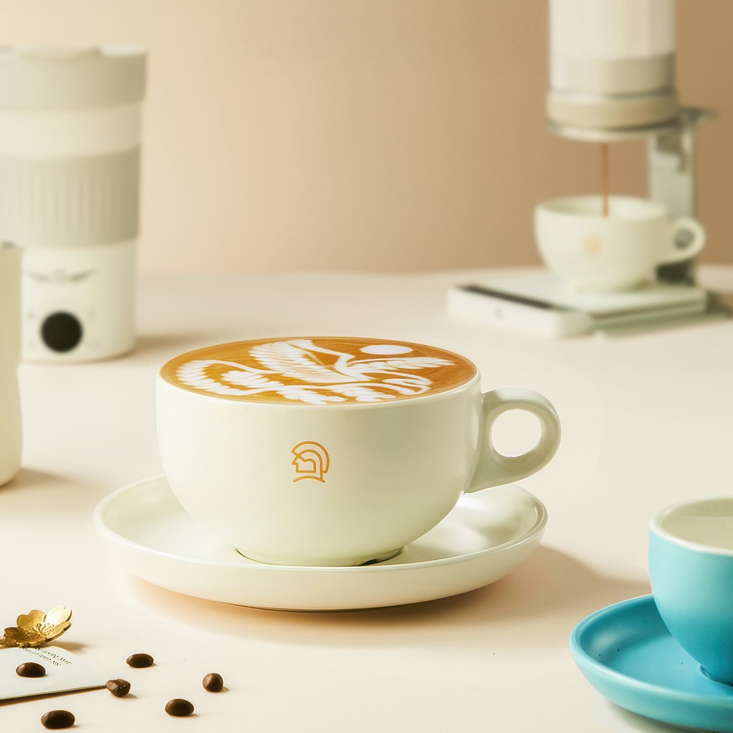 Ceramic Coffee Cup and Saucer Set