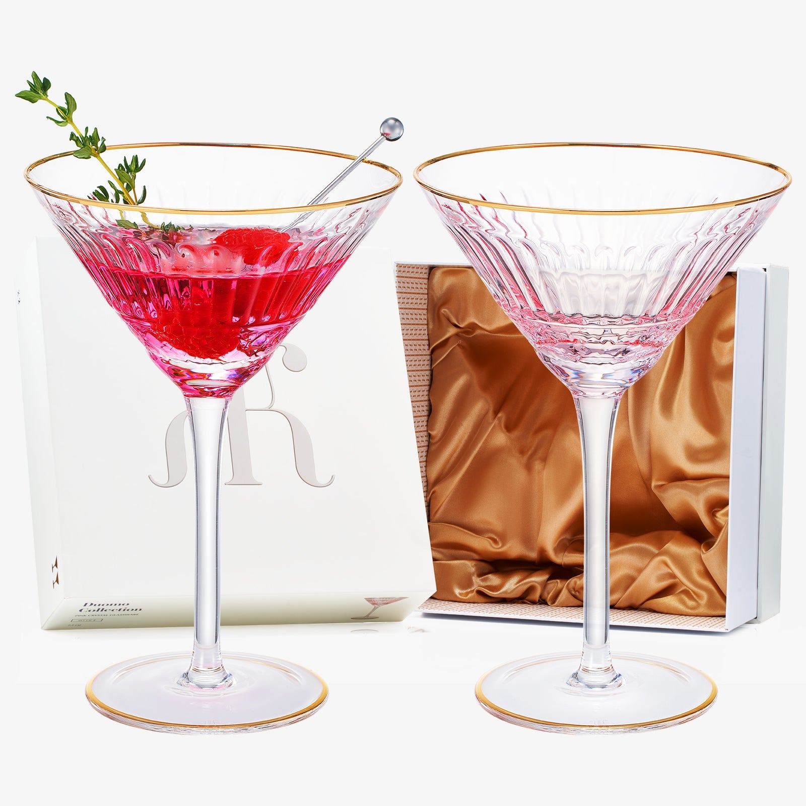 Duomo Martini Cocktail Glassware, Set of 2