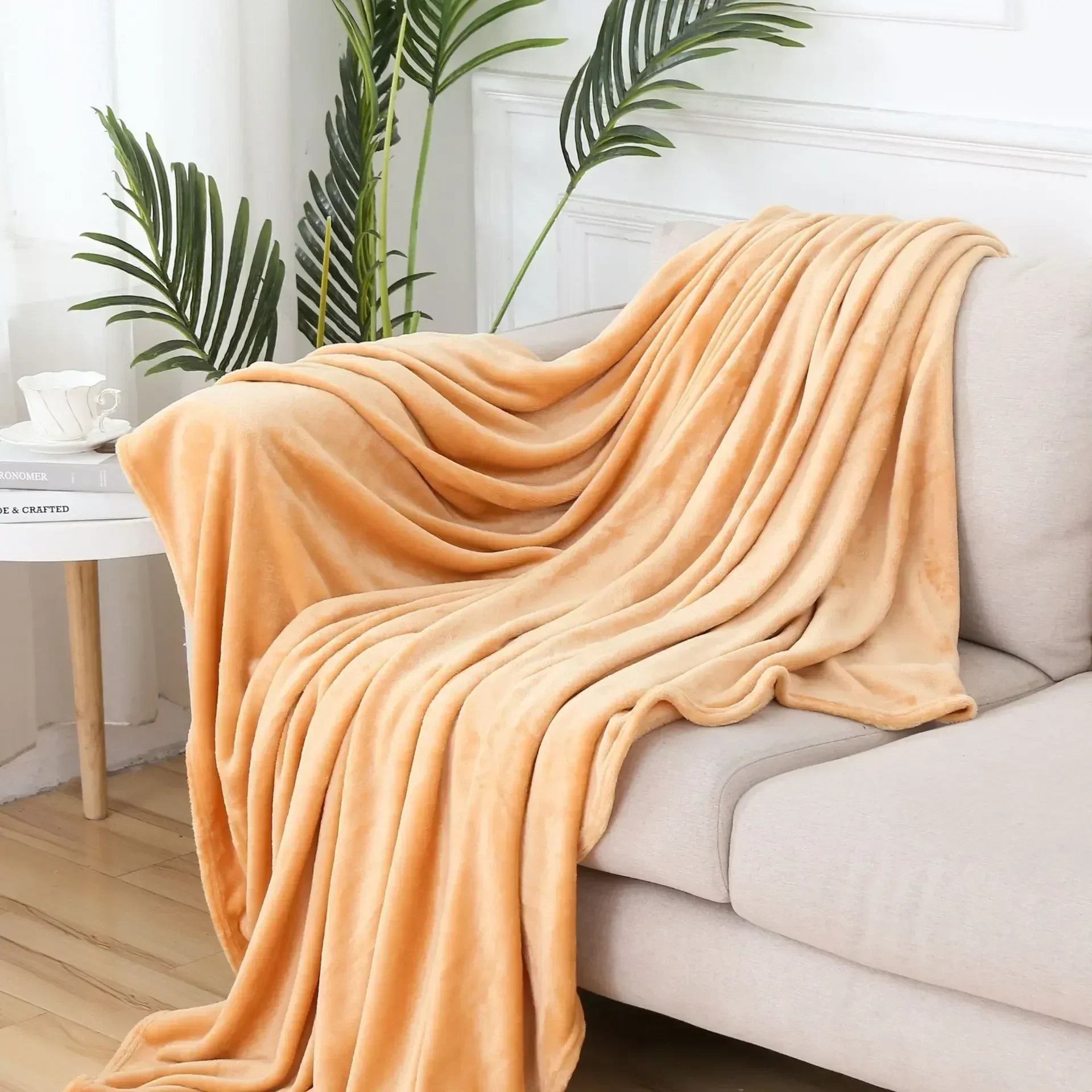 DecorBites™ Cozy Flannel Warm Blanket: Soft Plush Coral Fleece Bed Cover & Shawl