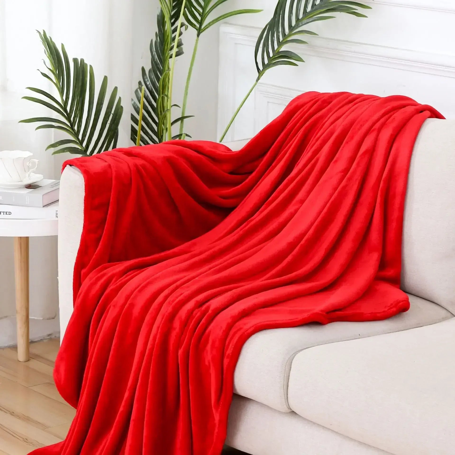 DecorBites™ Cozy Flannel Warm Blanket: Soft Plush Coral Fleece Bed Cover & Shawl