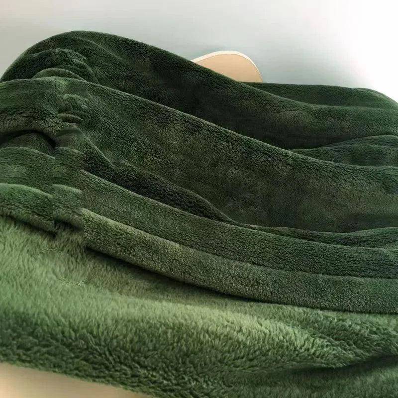 DecorBites™ Cozy Flannel Warm Blanket: Soft Plush Coral Fleece Bed Cover & Shawl