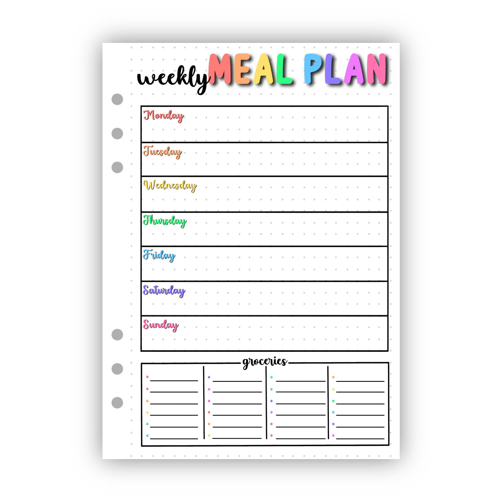 Weekly Meal Plan Tracker