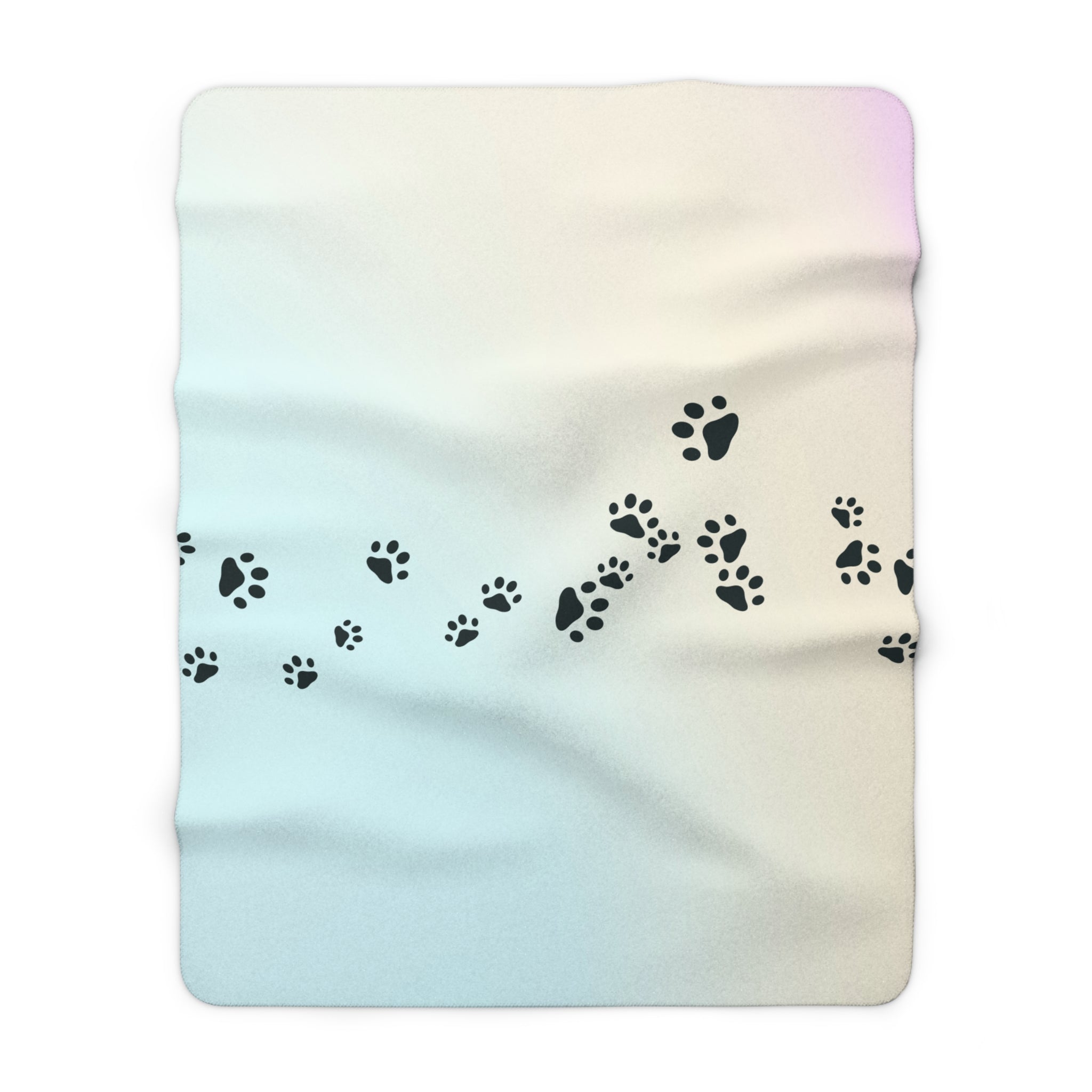 Cozy Paw Print Sherpa Fleece Blanket
